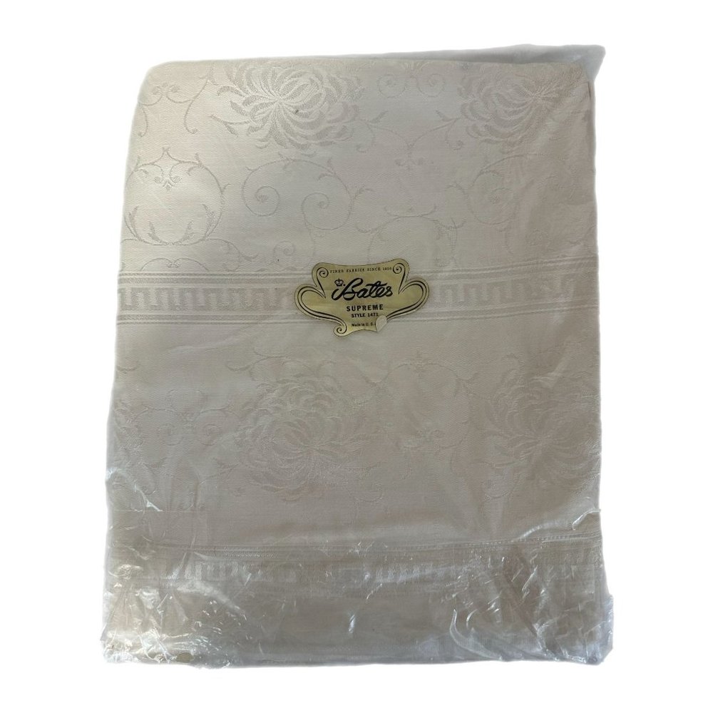 Bates Supreme Ivory Table Cloth Cover Style #1471 54"x72" Vintage NEW